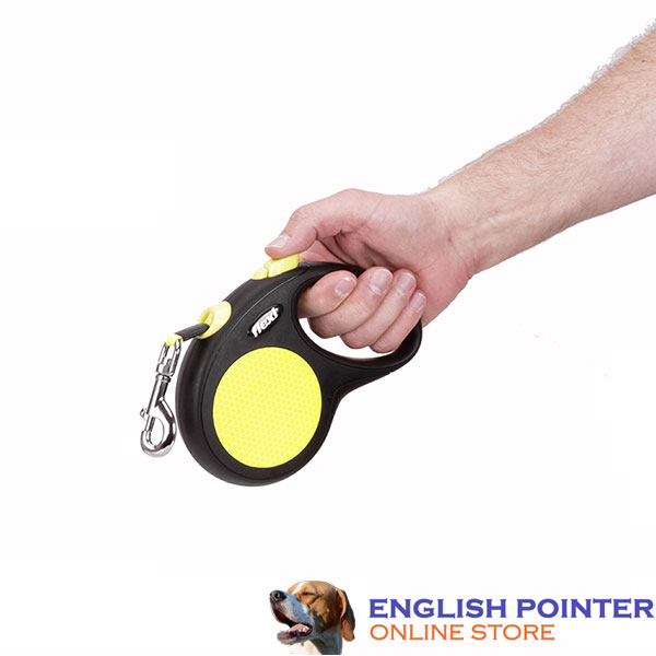 Retractable Leash with Reliable Easy-to-use Chrome Plated Snap Hook