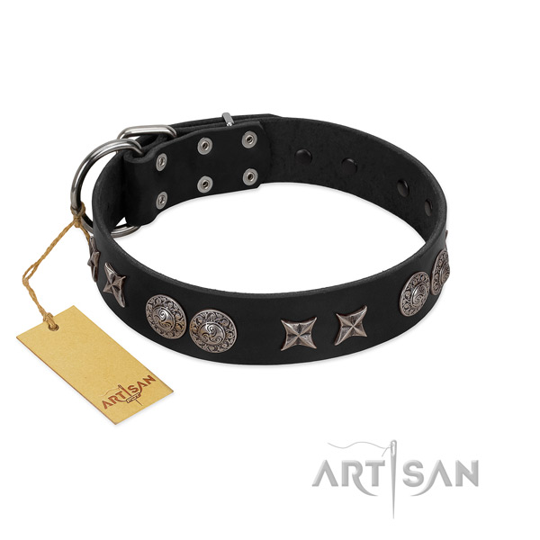 Flexible leather dog collar for your lovely pet
