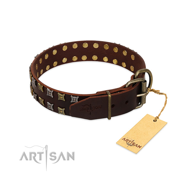 Best quality full grain leather dog collar handcrafted for your pet
