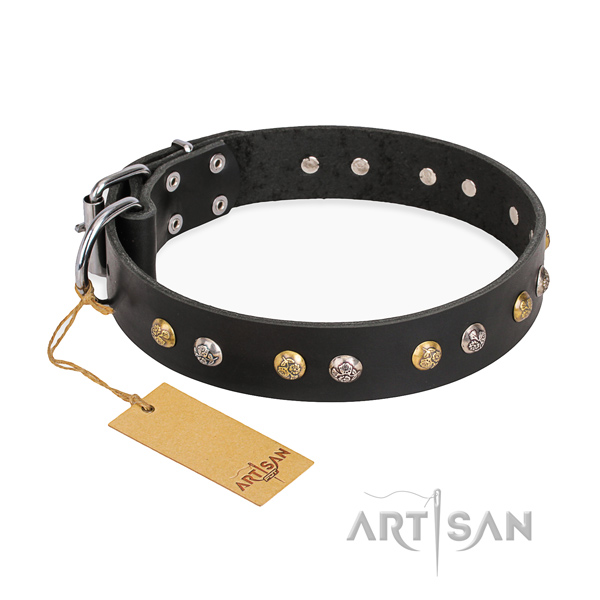 Walking stylish design dog collar with rust-proof buckle