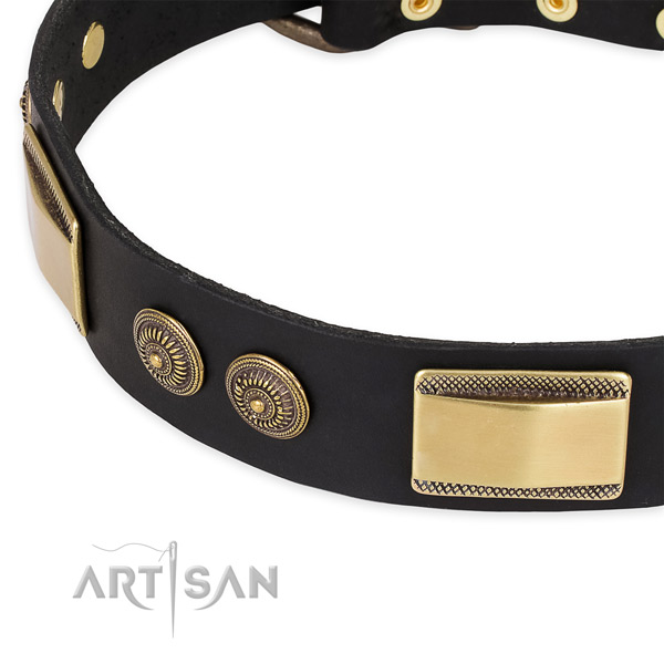 Inimitable full grain leather collar for your attractive four-legged friend