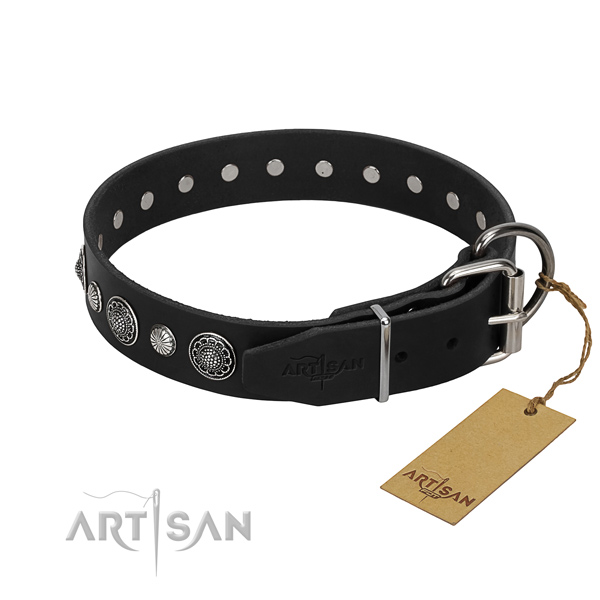 Best quality genuine leather dog collar with stunning studs
