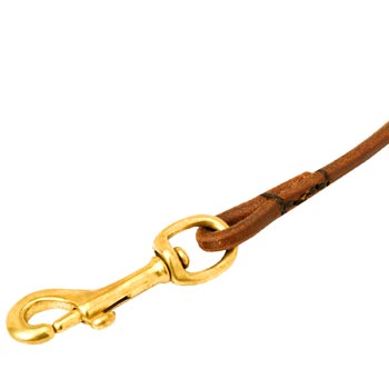 English Pointer Round Leather Leash with Massive Snap Hook