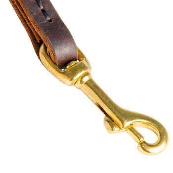 English Pointer Leash Leather with Brass Snap Hook for  Collar Clasping