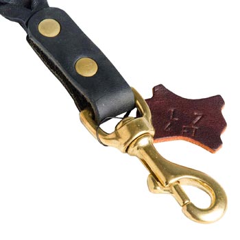 Solid Snap Hook Hand Riveted to the Leather English Pointer Leash