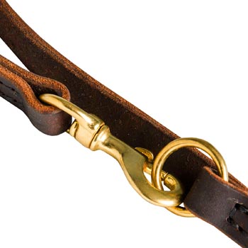 English Pointer Leather Leash with Brass Snap Hook and O-ring