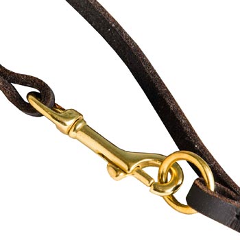 Leather English Pointer Leash with Brass Hardware for Dog Control