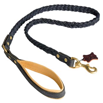 Leather English Pointer Leash with Nappa Padded Handle