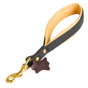 Padded on the Handle Leather English Pointer Leash with Brass Snap Hook